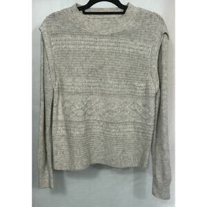 LOFT Women’s Gray Textured Knit Sweater Size Small Cotton Blend Long Sleeve
